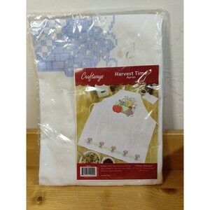 Craftways Stamped Apron Cross Stitch Kit Harvest Time Apron New 29x32"